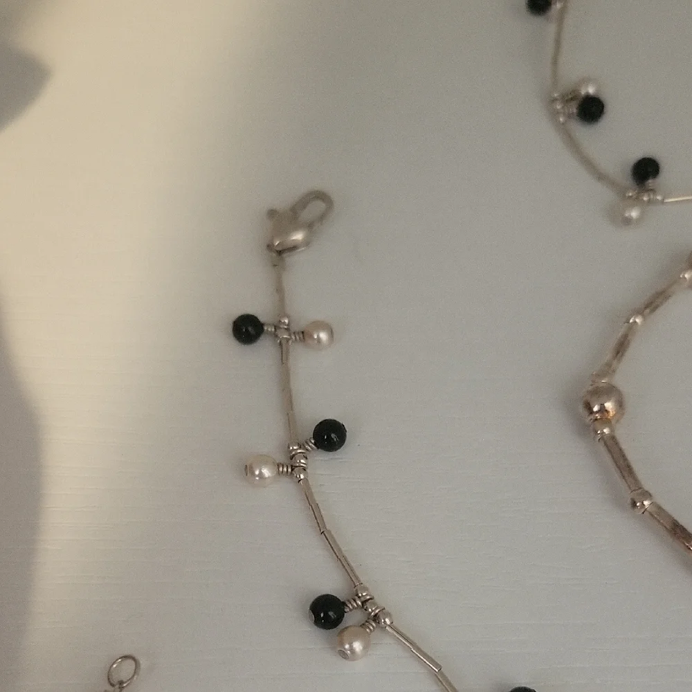 Elegant Multicolor Beaded claw clasp Necklaces (2) and 1 SS bracelet